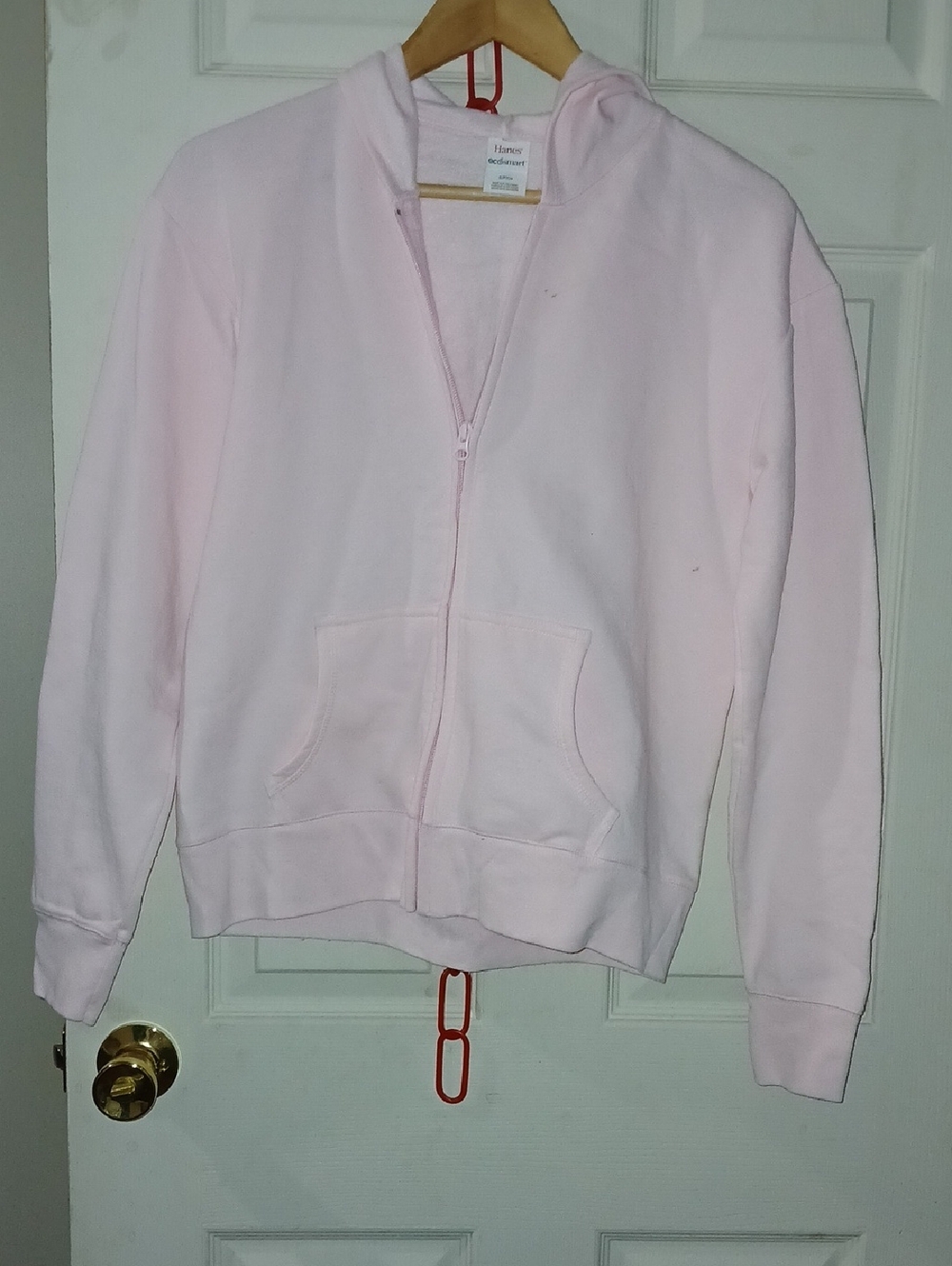 Classic Light Pink Zip Hoodie Jacket - Unbranded